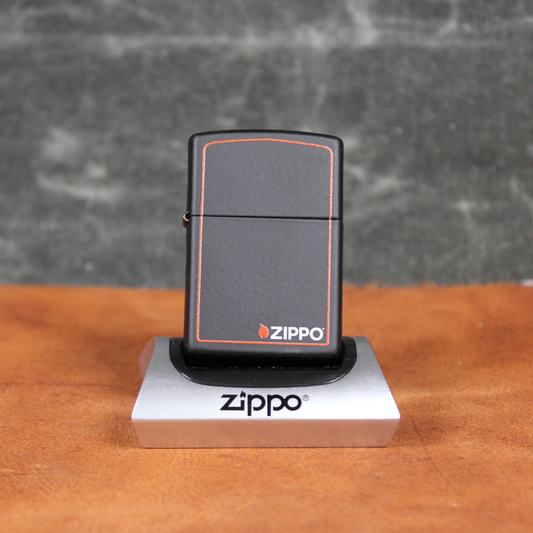 Black with Orange Border Zippo